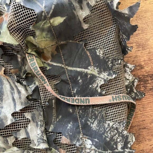 Underbrush Mossy Oak Camo Ghillie Hood XL Hunting Balaclava Hood Adjustable - Picture 3 of 6
